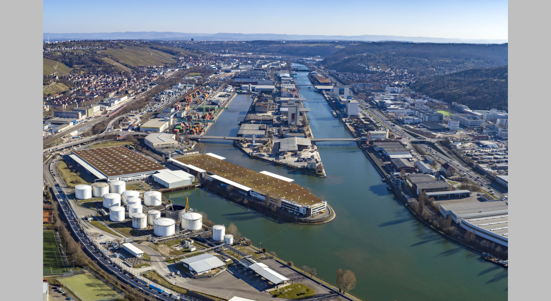 Luftbildaufnahme Hafen Stuttgart