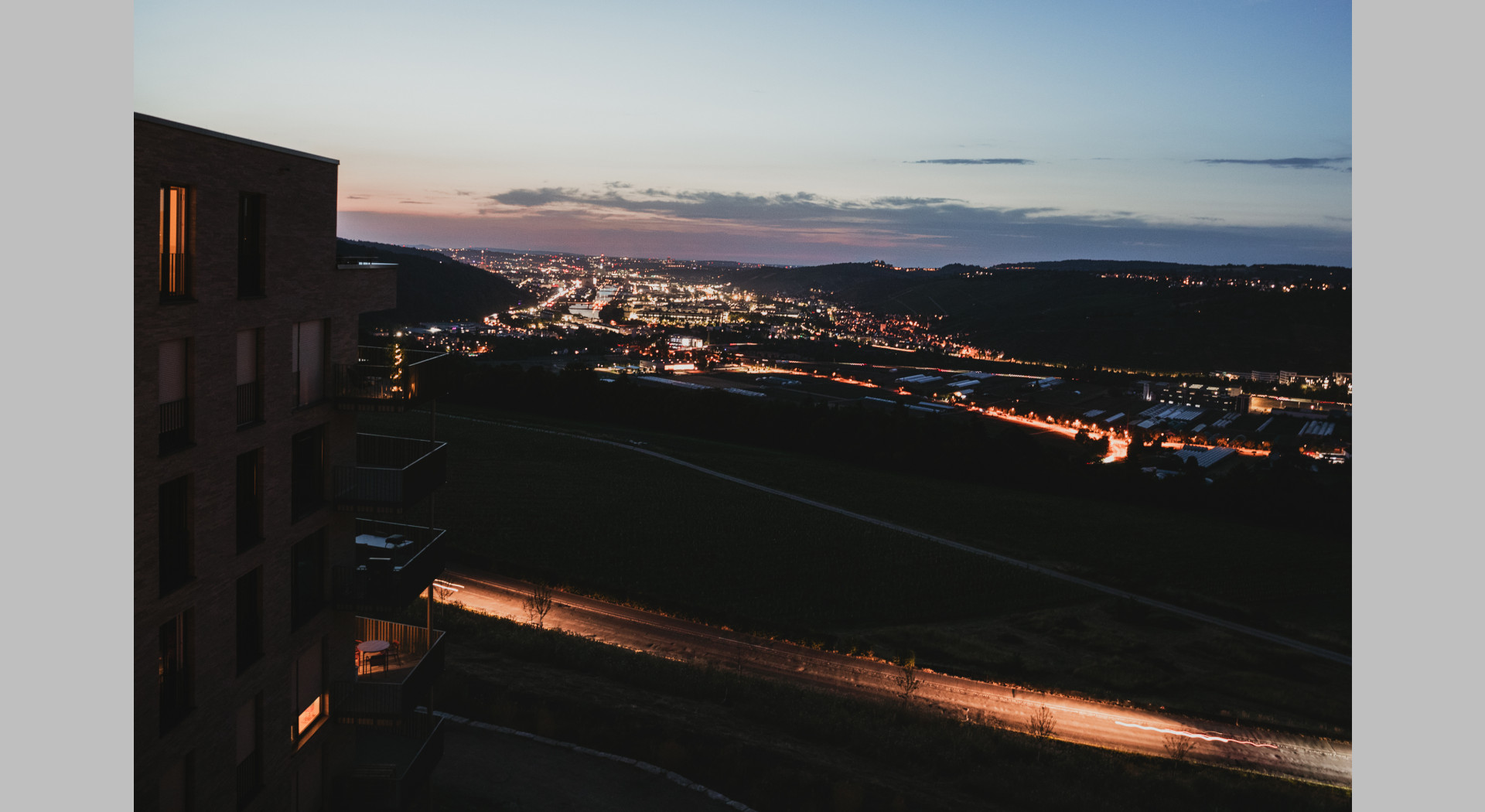 Neckartal bei Sonnenuntergang