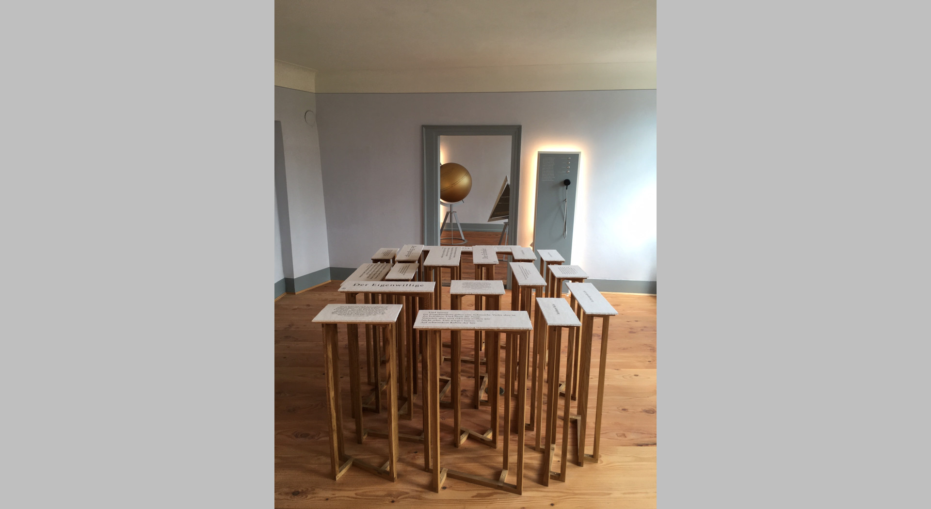 Literarische Ausstellung im Hölderlinhaus Lauffen a.N., Schriftenwolke