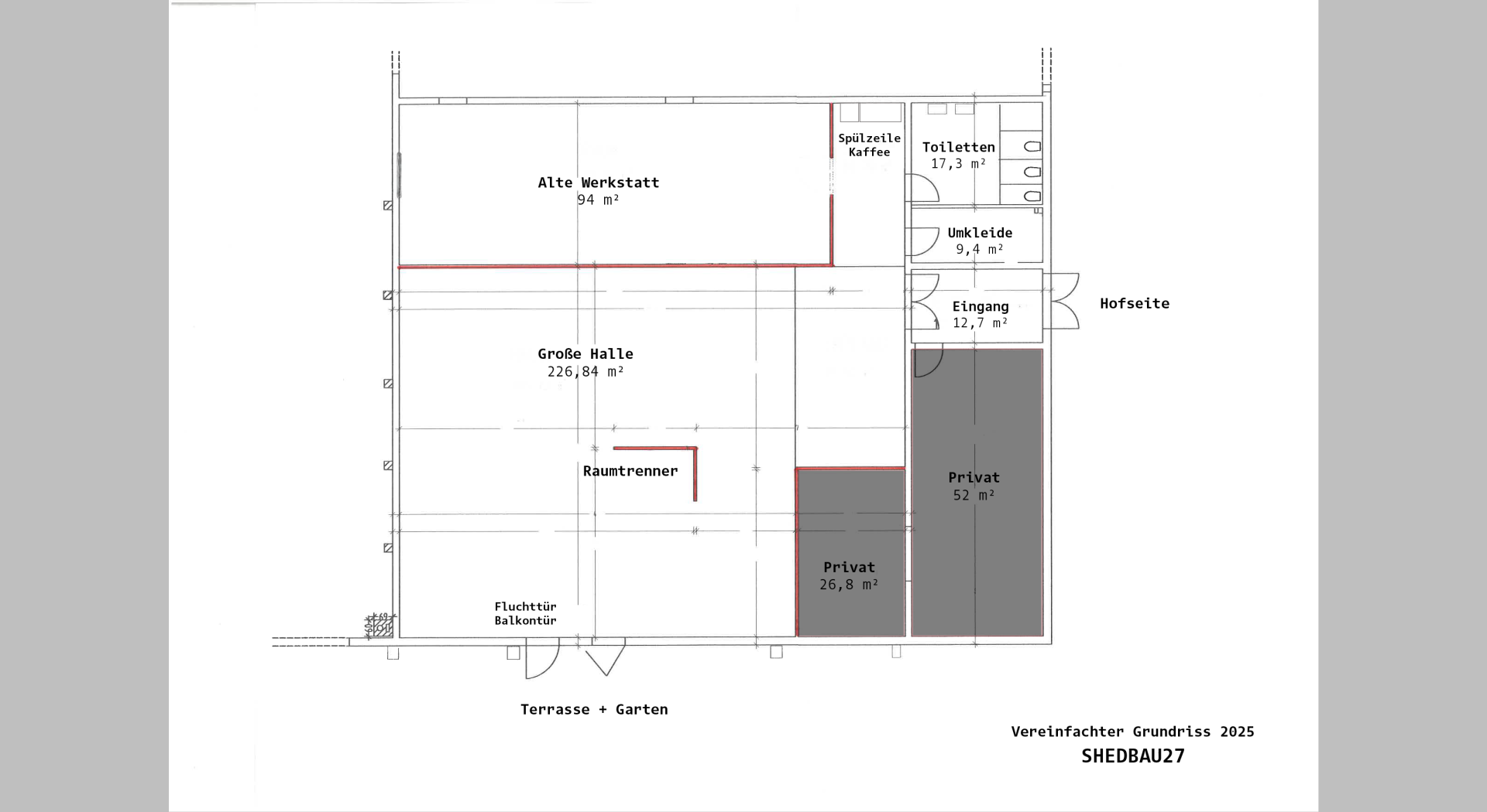 SHEDBAU27 - Grundriss vereinfacht