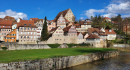 Stadtansicht Schwäbisch Hall vom Unterwöhrd aus.