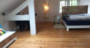 Atelierhaus Obergeschoss Dachschräge Schlafzimmer