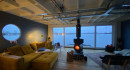 Hausboot Winterabendstimmung Wohnzimmer